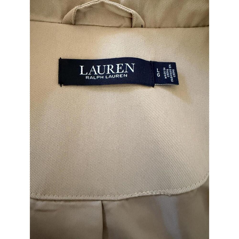 New Lauren Ralph Lauren Crested Hooded Coat In Birch Tan Size L $220 - Picture 10 of 12